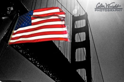 Old Glory and The Golden Gate Bridge